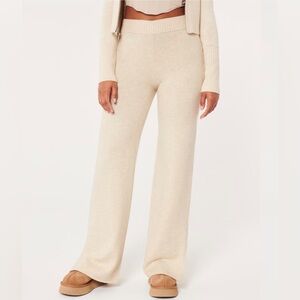 Gilly Hicks Cream Wide Leg Knit Sweater Pants